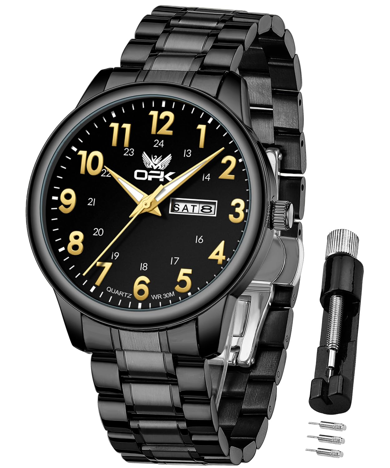 

OPK Men s Watch Popular Stylish Waterproof Date Luminous Easy to See Calendar Quartz Men s Watch Business Student Company watch for men Black
