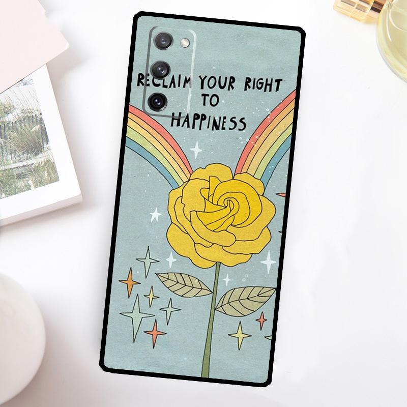 Positive Good Vibe Quote Case For Samsung Galaxy S22 S23 S24 Ultra Plus Note 10 20 S8 S9 S10 S20 FE S21 FE Cover