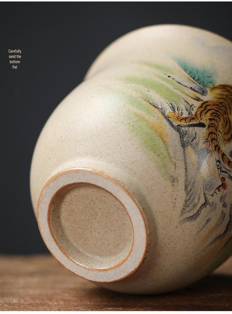 Hand-Painted Zodiac Tea Tasting Cup Set - Retro Style Chinese Handmade Master Cups