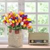 5/10/20Pcs Vibrant Multicolor 33cm Artificial Tulip Bouquet Real Touch Faux Flowers for Home Office Weddings Easter Decorations