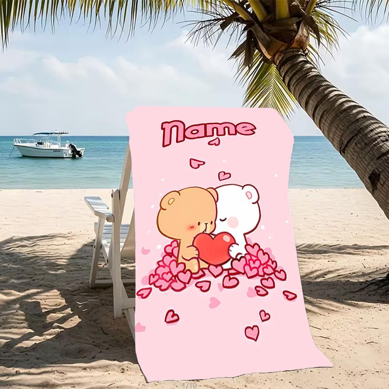 Customizable personalized beach towels Bubu Dudu themed designs.Suitable for the beach, yoga, sports;ideal as beach accessories