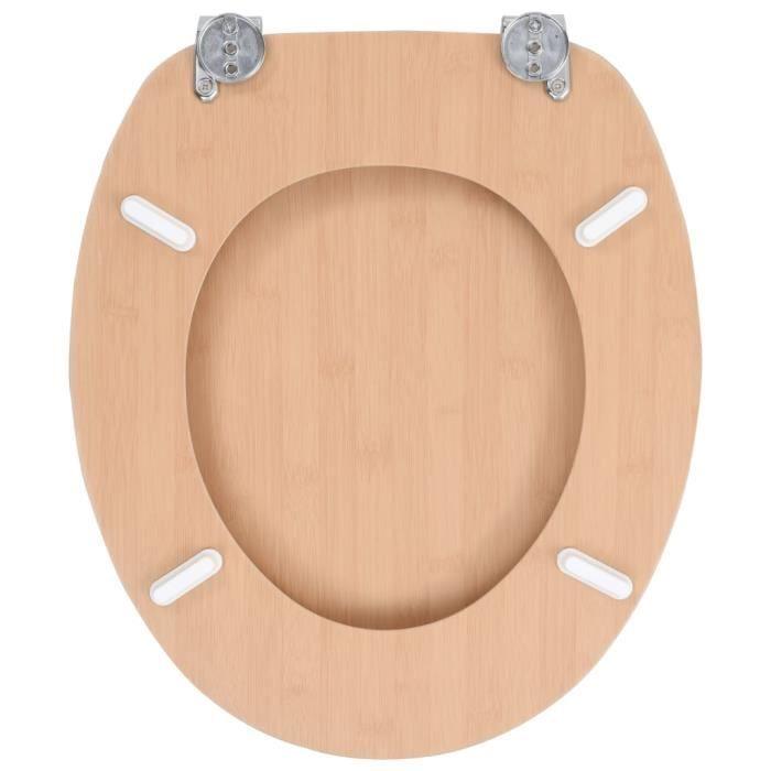 VidaXL Siège de toilette avec couvercle MDF Design bambou