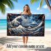 Octopus Sea Life Theme Soft Beach Towel Personalized Custom Name Text Towel Portable for Beach Pool Travel
