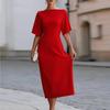 Nuovi abiti da donna primaverili, vendita calda transfrontaliera europea e americana, alla moda ed elegante, tinta unita, aderente, vestito da sera aderente