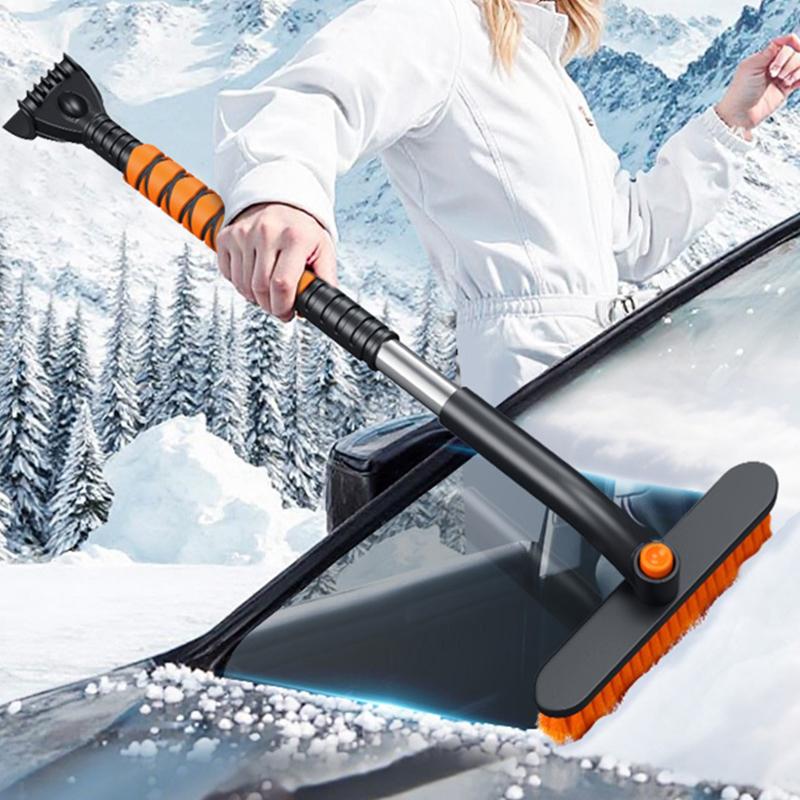 3 In 1 Car Ice Removing Brush Shovel Retractable Detachable Winter Snow Shovel Ice Removal Scraper Auto Windshield Cleaning Tool