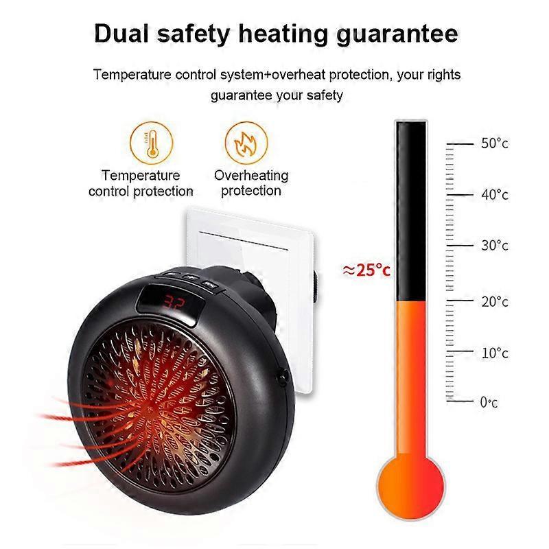 Electric Heater Portable Hot Air Fan Household EU Plug Fan Heater Mounted Round Home Appliances Safety Winter Heater Mini With Remote Control