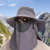 Removable Neck Flap Summer Fisherman Cap Quick Drying Bucket Hat Removable Visor Hat  Camping