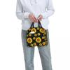 Sunflower With The Light Of Stars Insulated Lunch Tote Bag for Women Floral Cooler Thermal Food Lunch Box Kids School Children