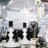 3/6pcs Glass Candlestick Holders Clear Diamond Taper Vertical Stripe Taper Candle Holders for Table Centerpiece Party Home Decor