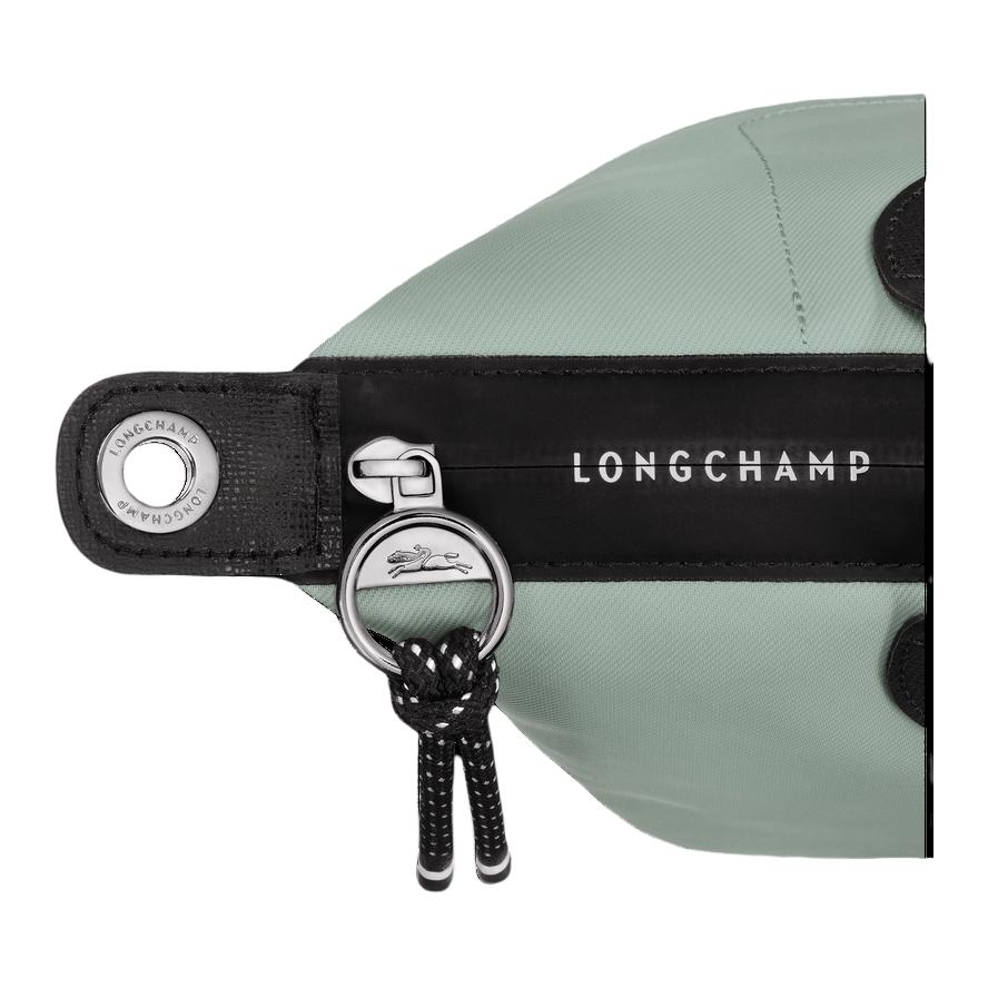 Longchamp Energy Logo Snap Closure Econyl Recycled Nylon Canvas Dumpling Bag Women Shoulder Bag Sage-Green L1512HSRM07