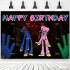Hot Game-P&Poppy-Playtimes Backdrop Kids Birthday Decorations Party Supplies Baby Shower Banner Horror Festival Decor Props Gift
