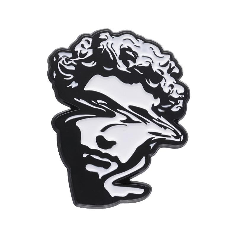 Badge Stylish Metal Brooches With Creative Character Sculptures And Colorful Artistic Finishes For Trendy Lovers Fashion
