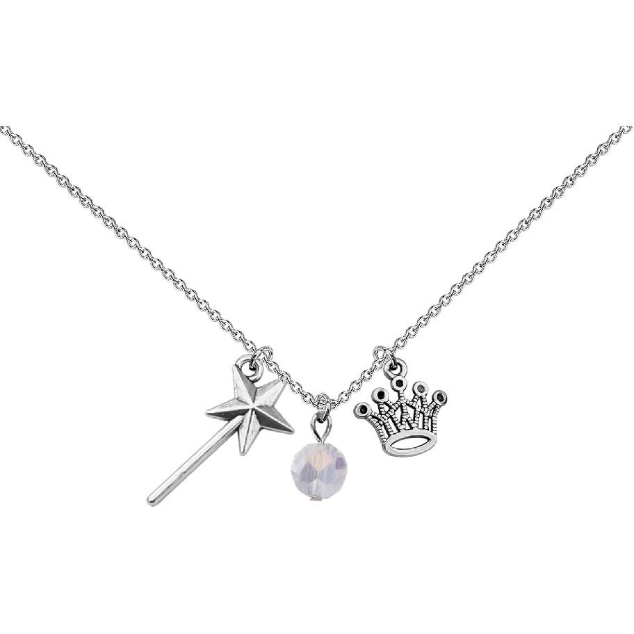 UJIMS Wizard Dorothy Inspired Gifts Glinda Good Witch Charm Necklace Magic Wand Jewelry for Witch Lovers