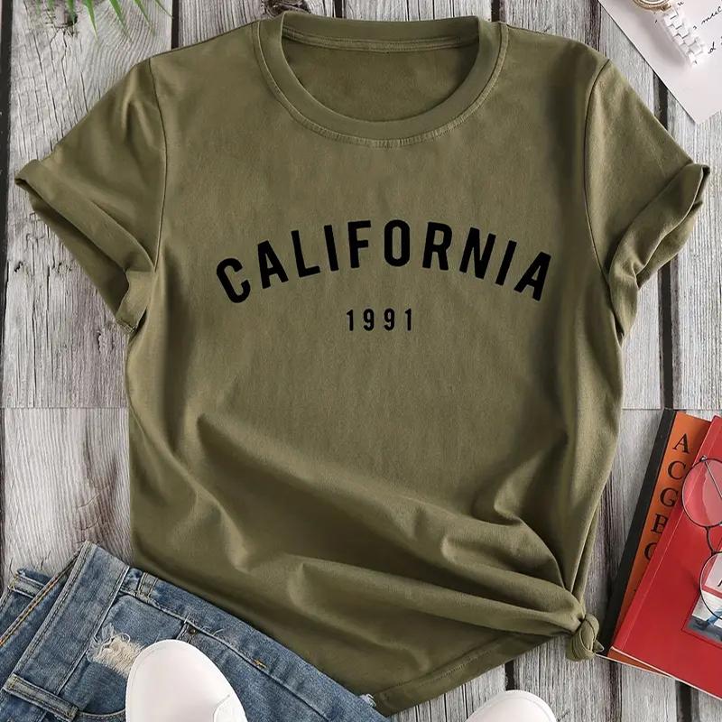 

Женская летняя футболка с принтом ретро-алфавита, футболки с коротким рукавом, повседневные топы с принтом 8XL