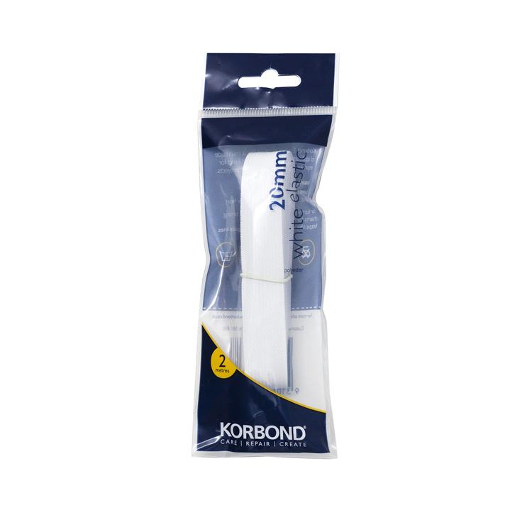 Korbond Elastic White 20mm x 2m