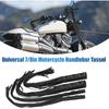Motorcycle Lever Tassels Fringe Decoration, Retro PU Leather Bike Lever Handlebar Throttle Brake Clutch Grip Covers Wraps, Universal Fit 22mm 25mm