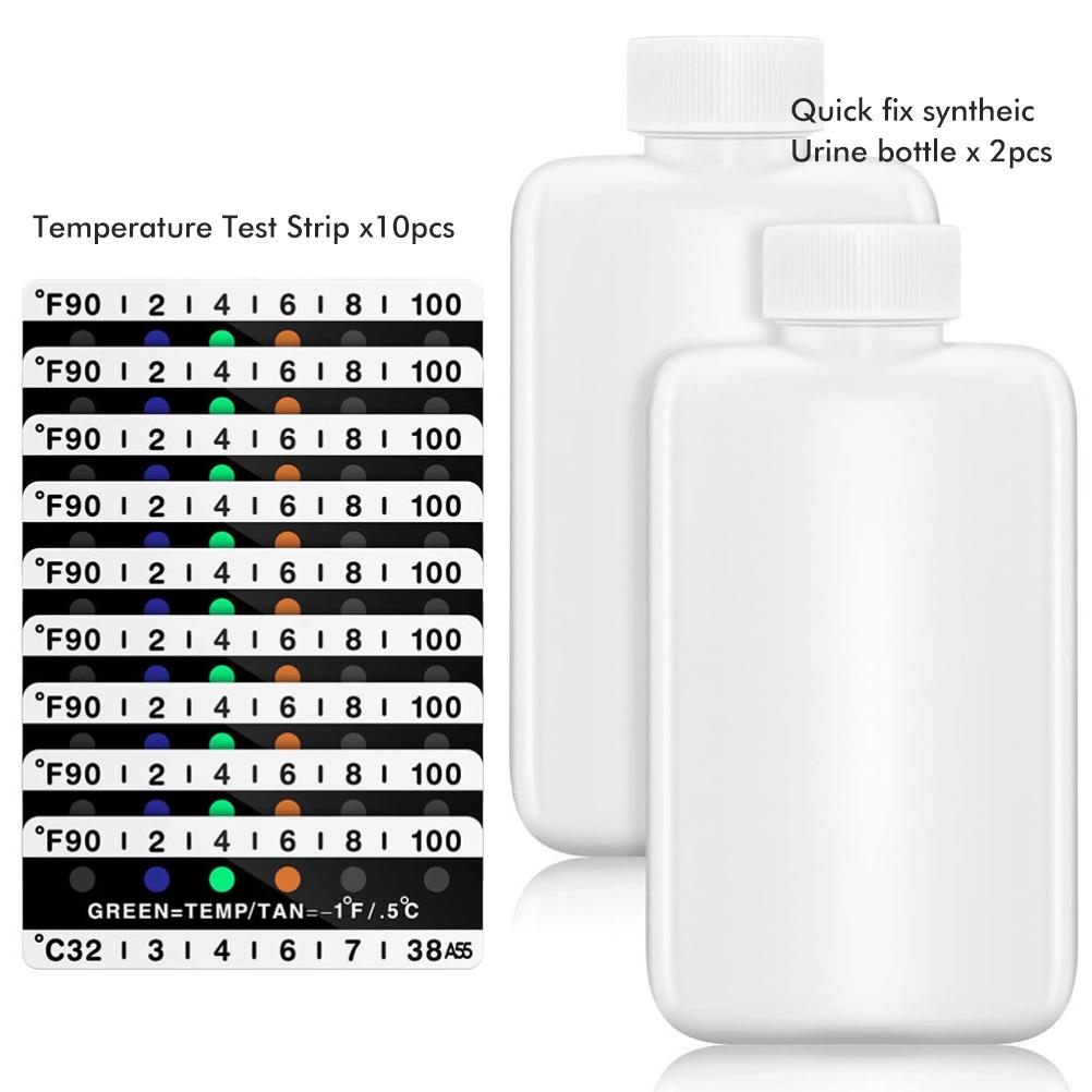 Kit Completo per Test delle Urine 12 Pezzi Include Flaconi con Striscia Test Temperatura Bottiglia Portatile da Viaggio Termometro Adesivo