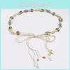 Bohemian Ethnic Style Waist Rope With Shell Decor And Wooden Beads For Festival And Holiday Outfits