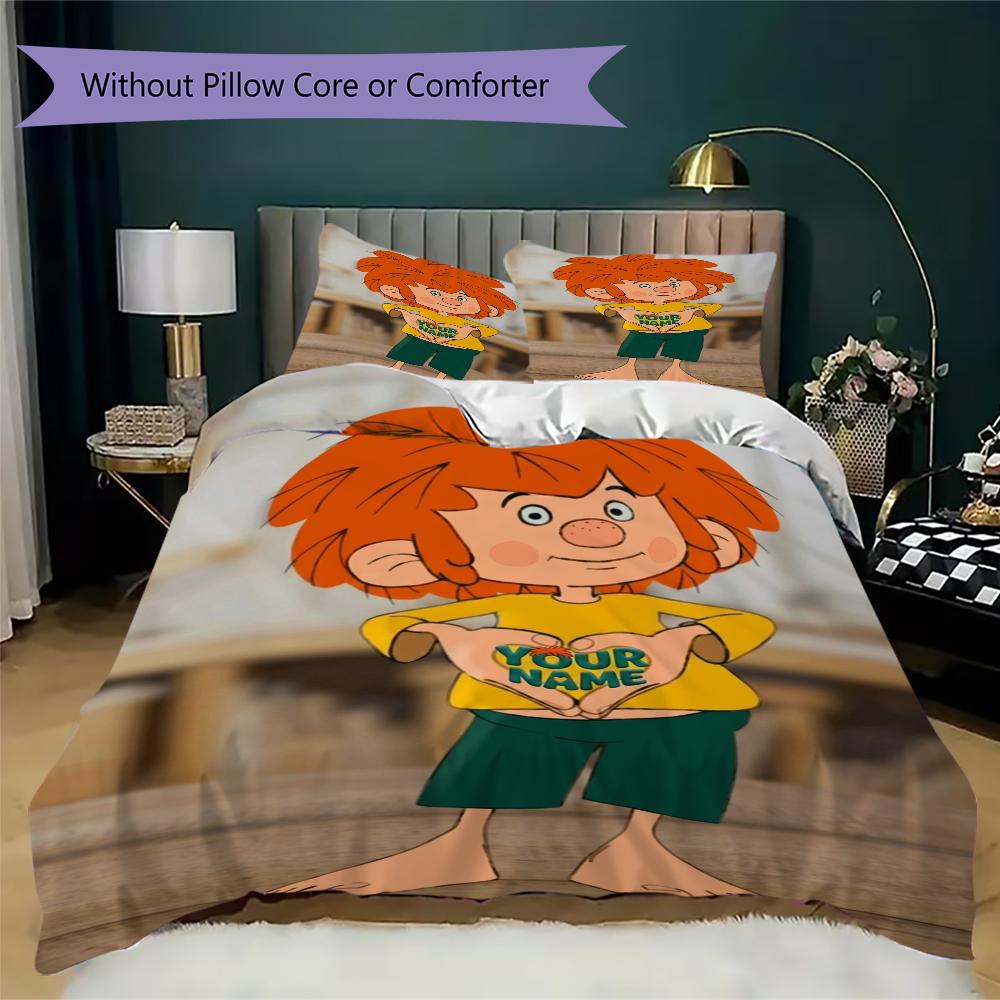 Pościel z imieniem Meister Eder Und Sein Pumuckl, Zestaw kołdry Poszewka na kołdrę Poszewka na poduszkę Domowy prezent urodzinowy(1 * poszwa na kołdrę + 2 * poszewki na poduszki, bez rdzenia)_