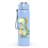 1PC Cute Green Dinosaur 750ml Color Plastic Sports Water Bottle Leakproof Flip Straw Lid Suitable for Sports Office Home Use