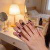 Elegant 3D Sculpted Floral False Nail ABS Press On Nail Easy Application Long Lasting For Bridal Event Office