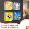 10pcs Handmade Transparent Photo Magnets Acrylic Fridge Magnets Material Kit DIY Fridge Magnet Kit