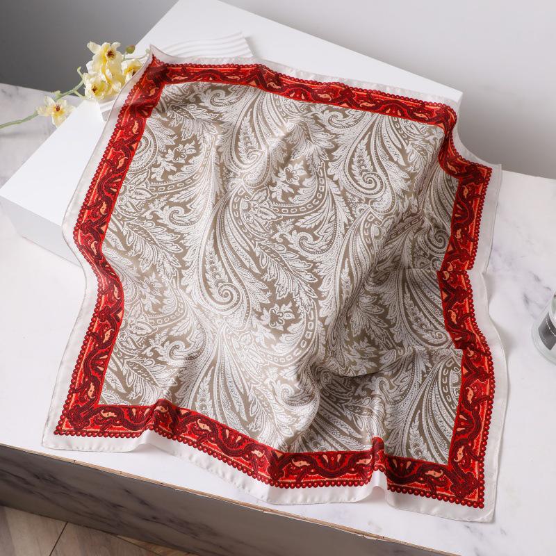 Silk Women's Square Scarf - Chinese Style Headscarf for Spring, Summer, Autumn - Neck Protection & Warmer - Elegant Thin Mom Style