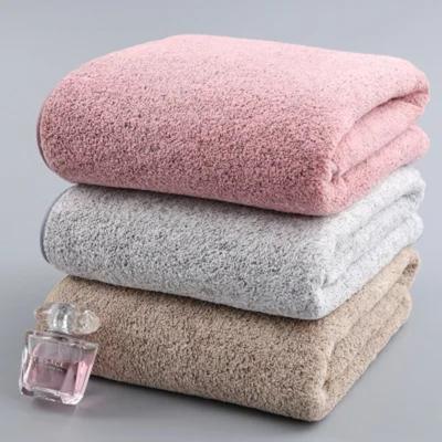 70 * 140 cm épais et grand charbon de bambou corail velours serviette de bain pour adulte doux absorbant microfibre tissu serviette ménage salle de bain serviette