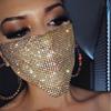 Frauen Sexy Reticulated Strass Gesicht Mund Abdeckung Nacht Club Party Schleier Yashmak