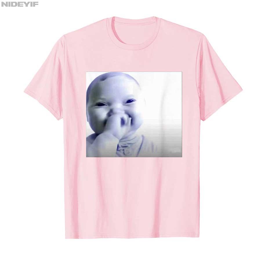 Lachendes Baby Meme Niedliches Lächelndes Säuglingsgesicht T-Shirt Für Männer Frauen 100% Baumwoll T-Shirts Kurzarm Tops 1121-2