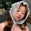 Lattice Lace Hair Scarf Pastoral Style Printing Hair Scarf Vintage Triangle Hair Band Strap  Women