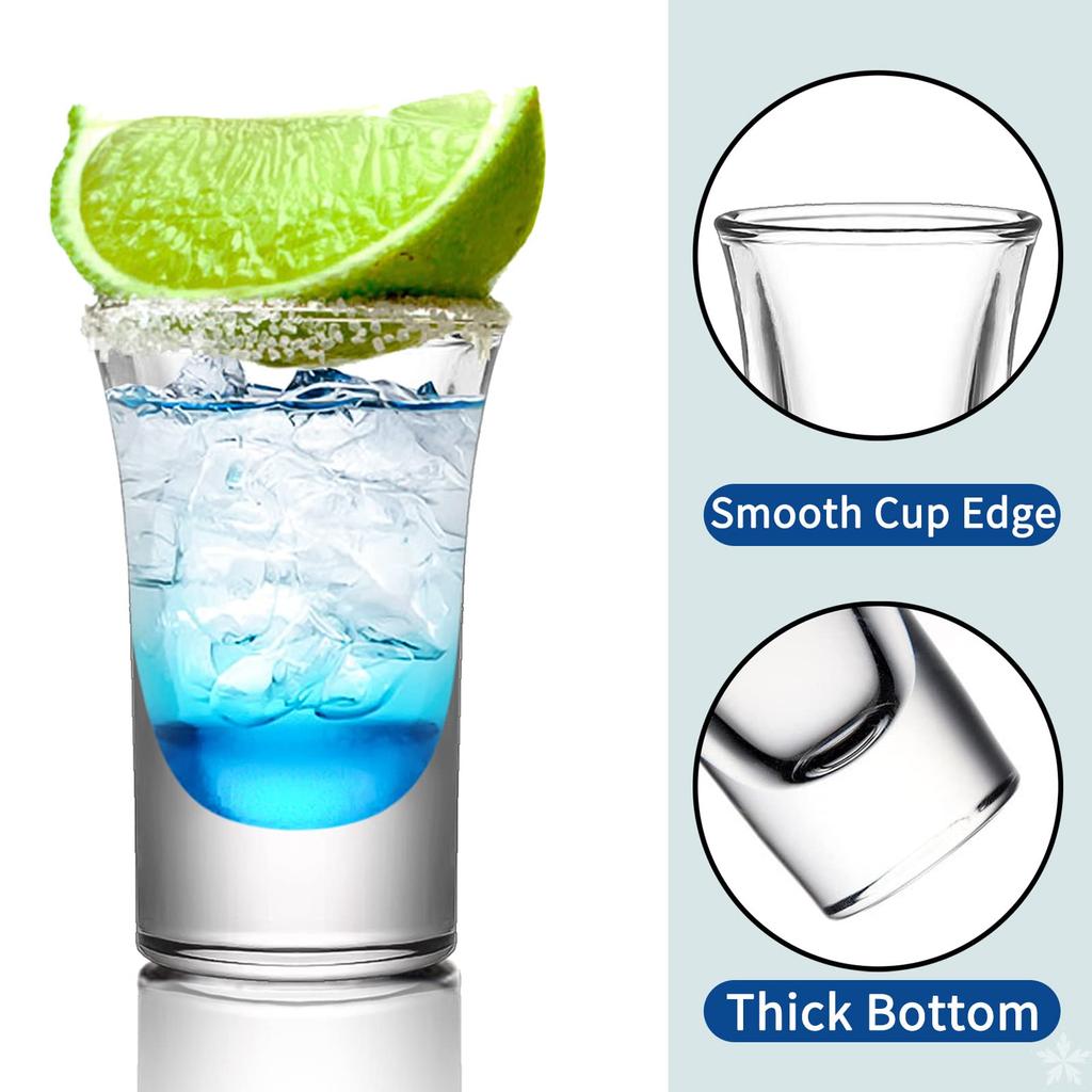 Glass Shot Glasses, 24-Pack - 35ml/35cc Clear Glass, Heavy Base, for Whiskey, Tequila, Vodka, Liqueur, Espresso