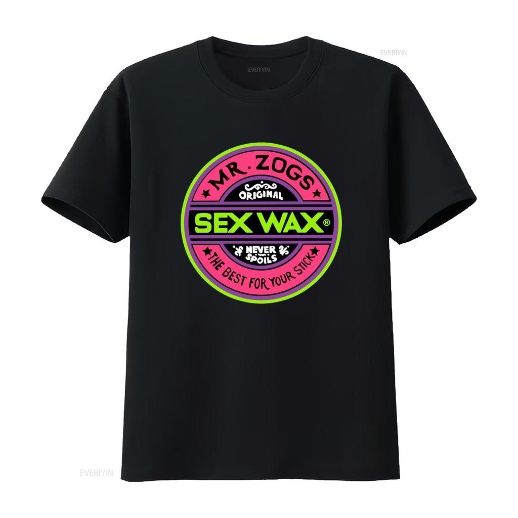 Sex Wax Mr Zogs Original Fluoro Nero T-shirt da Surf Non Si Deteriora Mai Migliore Per il Tuo Stick vintage Lavata Elegante Comoda