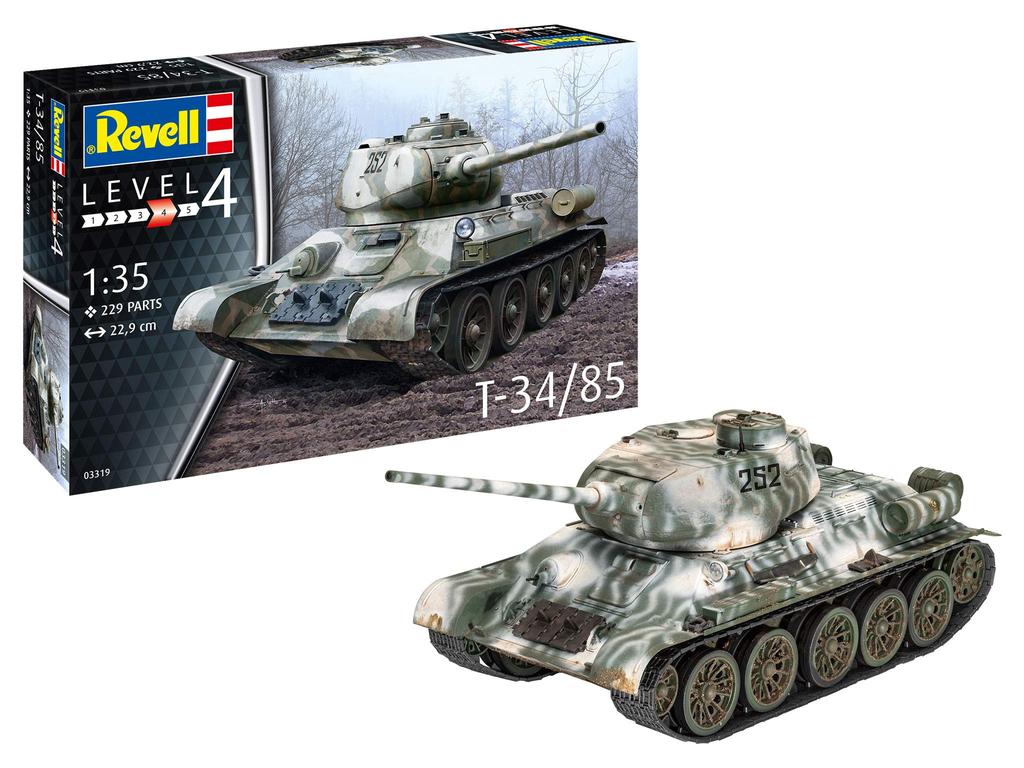 German Revell Soviet Army Plastic Model 03319 1/35 T34-85