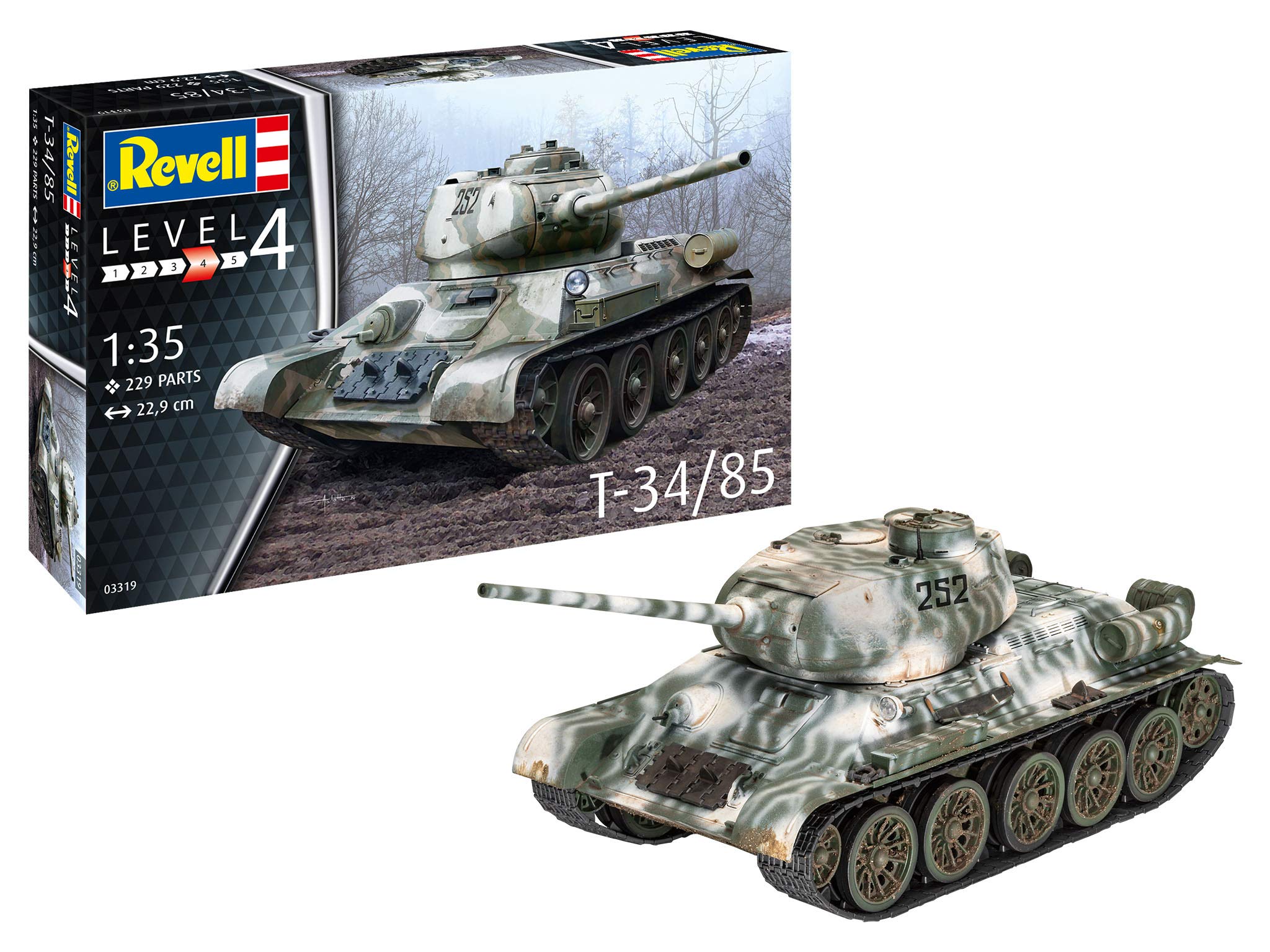 

German Revell 1/35 Soviet Army T34-85 Plastic Model 03319