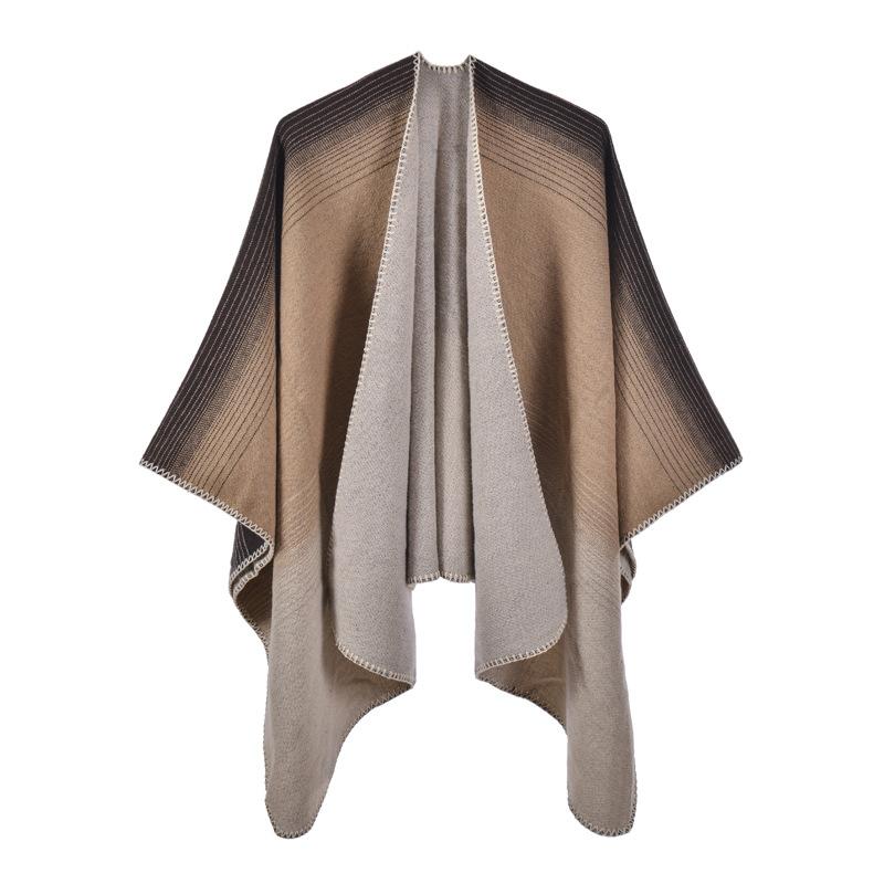 

New stylish and simple autumn and winter shawl air-conditioned room travel photo outside cloak cape knitted scarf 130x150cm