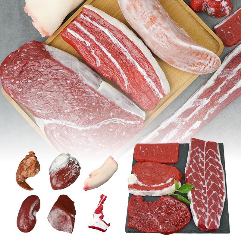 1PC Fake Food Meat Restaurant Store Shop Decor Artificial Food Fake Beef Chops Artificial Meat Meat Model Decor Props