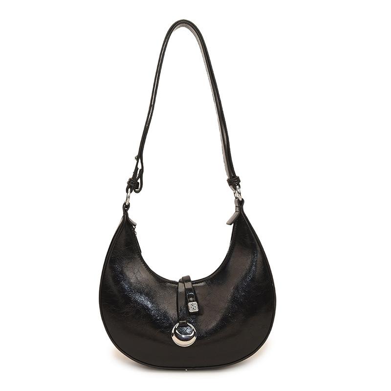 2025 new underarm bag women's large-capacity portable fashion retro shoulder bag niche simple commuter crescent bag