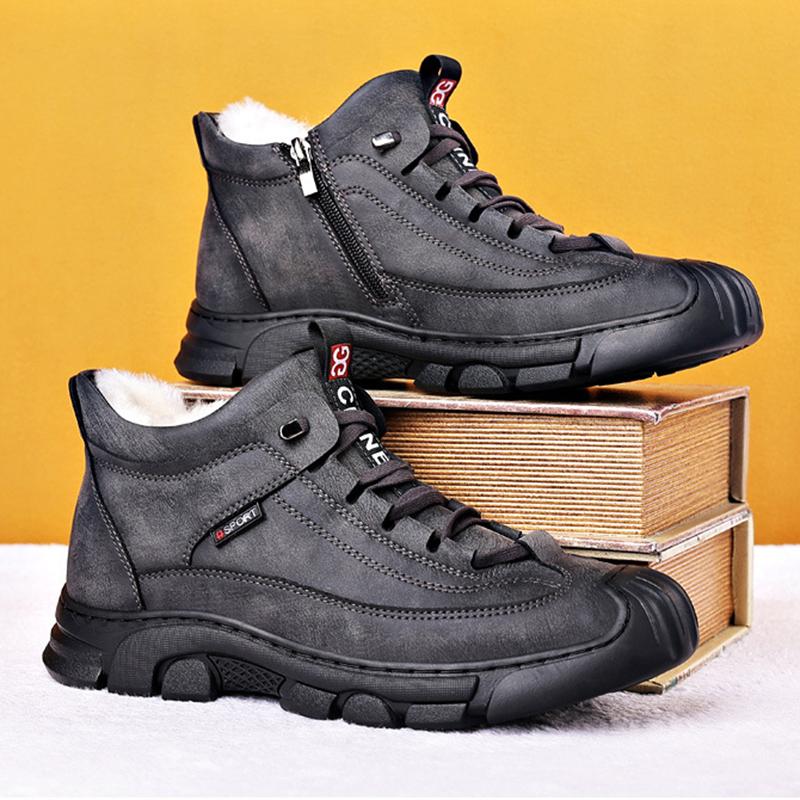 Winter Warm Snow Boots 2024 New Winter Outdoor Plus Velvet Warm Men's Casual Non-slip Wear-resistant High-top Dad Cotton Shoes