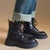 Fashion Platform Women's 2025 Autumn and Winter New Small British Style Lace-up Booties