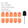 Candy Color Nail Art Sand Cap Nail Polishing Head Sand Ring Electric Nail Drill Machine Accessory Cuticle Dead Skin Removal Manicure Tool with Rubber