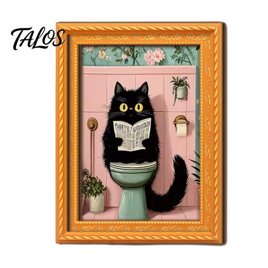 Small Picture Frames for Fridge Funny Wooden Magnets Frame, Retro Cute Cat Pattern Magnetic Refrigerator Style Interior Decoration Locker Magnet Photo