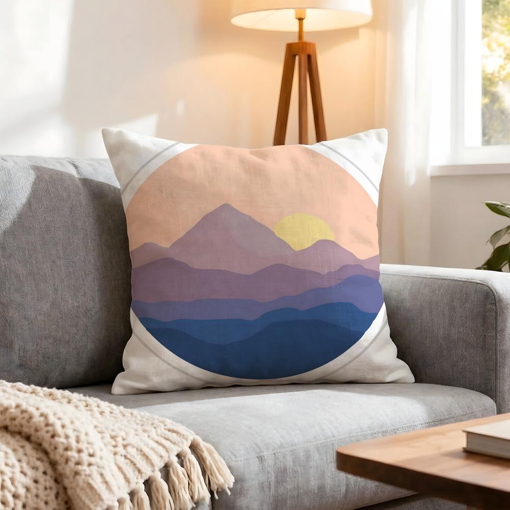 Classic Sunrise Cartoon Cushion Cover 1Pcs Decorative Covers Soft Cushion Case For Sofa Couch Decor 40X40 45X45 Pillowcases