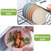 4pcs/Set Wheat Straw Plate Lightweight Unbreakable Reusable Dinner Dishes Plates Dishwasher & Microwave Safe for Kitchen Camping