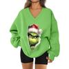 Women's Loose And Comfortable Letter V-neck Sportswear Long-sleeved Sweatshirt Daily Matching Clothes