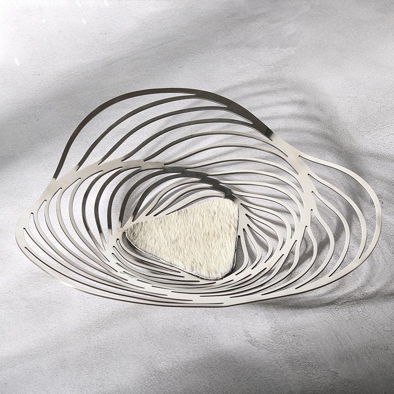 Designerski pusty metalowy talerz na owoce do salonu, stolik kawowy, taca do przechowywania, model domu, biuro sprzedaży, akcesoria artystyczne