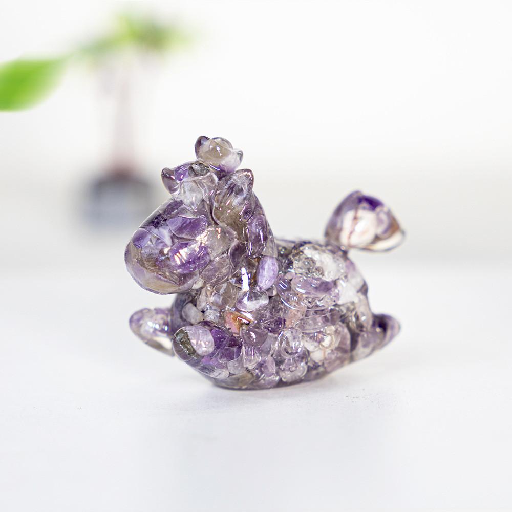 Resin Crystal Horses Desk Decor With Rotatable Animal Figurine For Gift Giving And Home Office