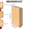 3Pcs Ski/Snowboard Wax Brush Kit Ergonomic Handle Ski Wax Brush Portable Ski Snowboard Tuning Brush for Outdoor Skiing