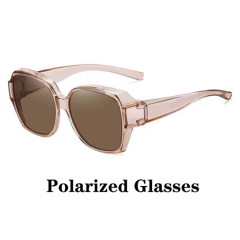Fashion Round Polarized Sunglasses Cover Over Myopia Prescription Glasses Portable Men Women Vintage Fishing Driving Eyewear