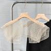 Perspective Sheer Mesh Mini Capelet Women Pearls Beading Fake Collar Shawl Scarf